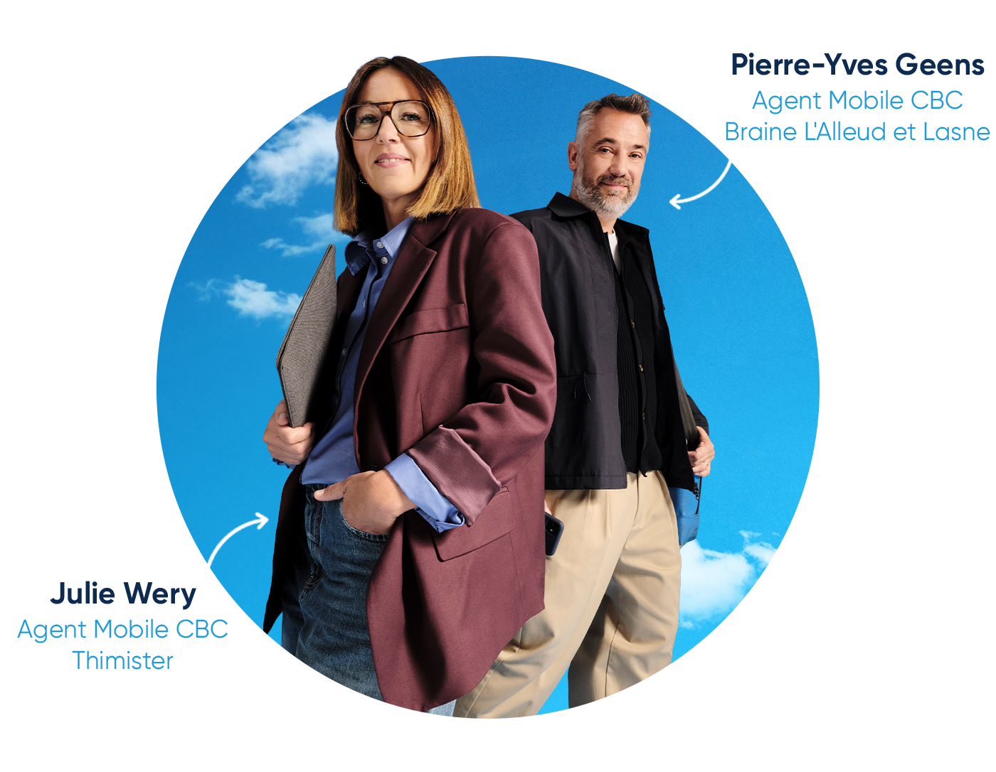 Julie Wery et Pierre-Yves Geens, agents Mobile CBC