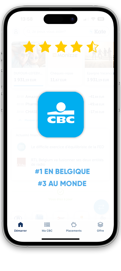 CBC Mobile, meilleure app bancaire de Belgique