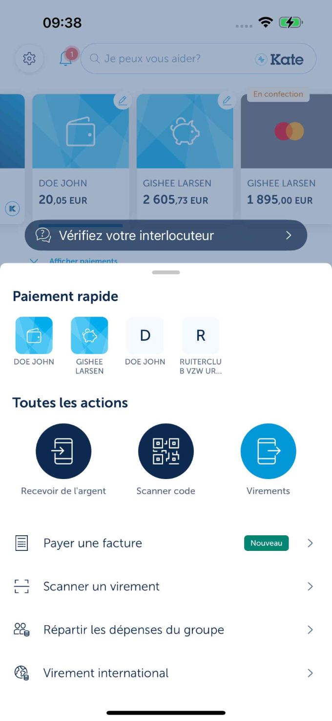 Tik in de app op de overschrijvingsknop op je startscherm en tik op &#39;Factuur scannen&#39;.