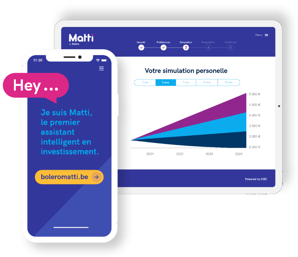 Matti, l'assistant numérique malin en investissements de Bolero Investissements passifs dans des trackers avec Matti, l'assistant numérique malin en investissements de Bolero